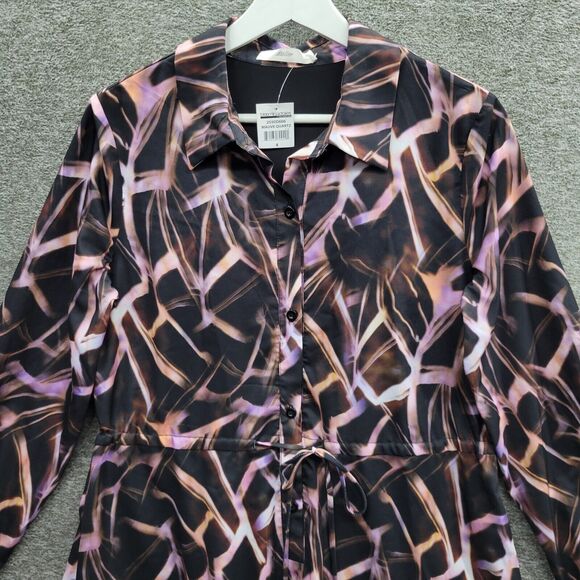 Atelier Dress Women's 4 Mauve Pink Black Quartz High Low NWT - Picture 2 of 12